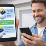 Garage Door Chat bot on a man's phone